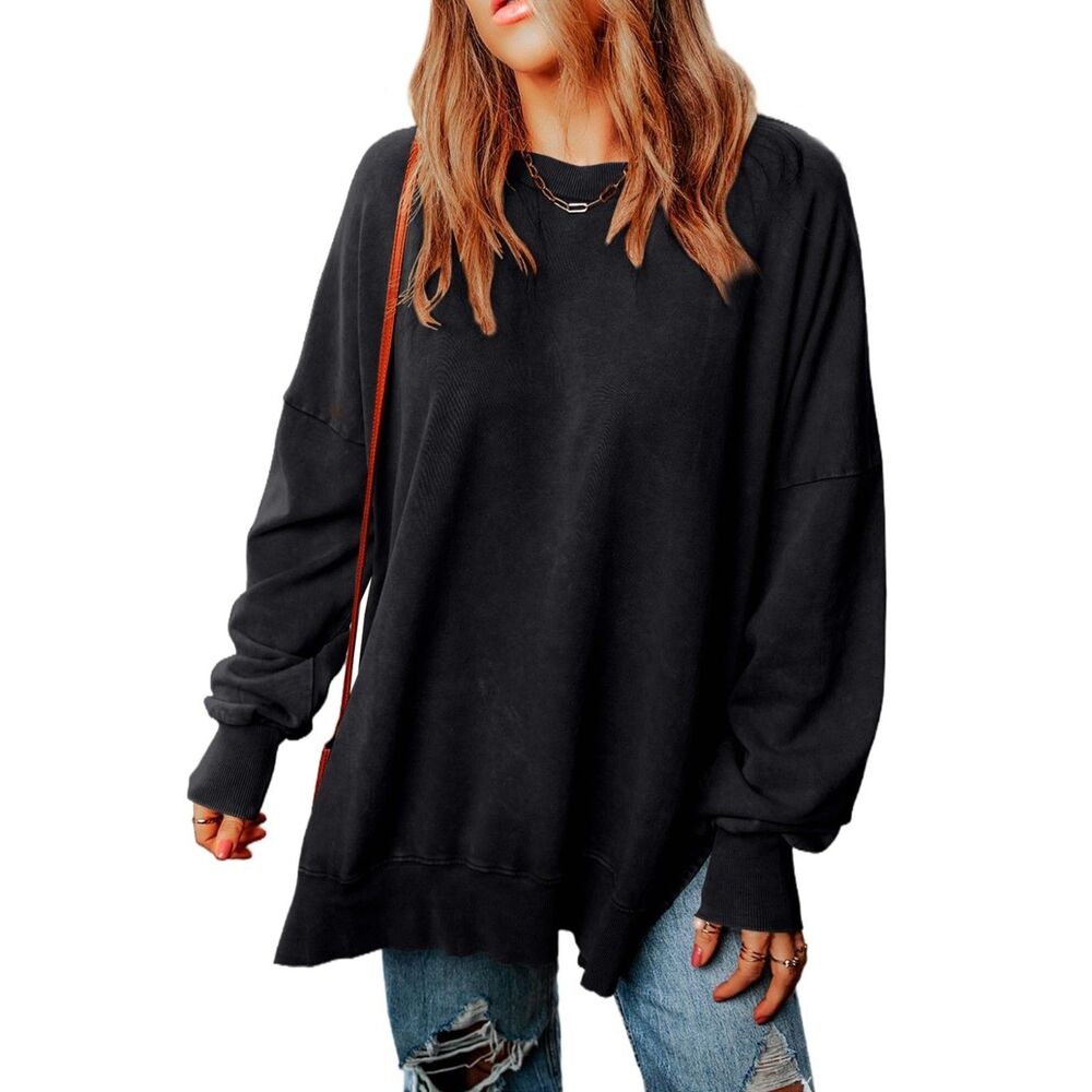 Casual Long Sleeve Loose Pullover Top,  Small, 13L-190T050